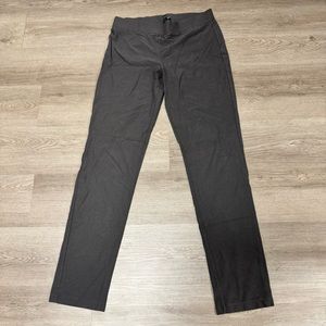 Eileen Fisher Pull On Straight Leg Lightweight Lagenlook Pants Grey High Rise M